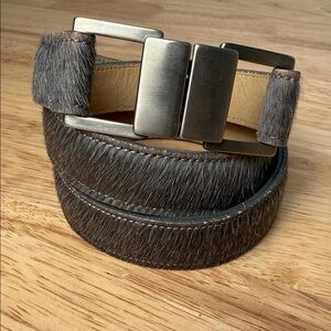 IBEL made in Italy fur gray waist belt